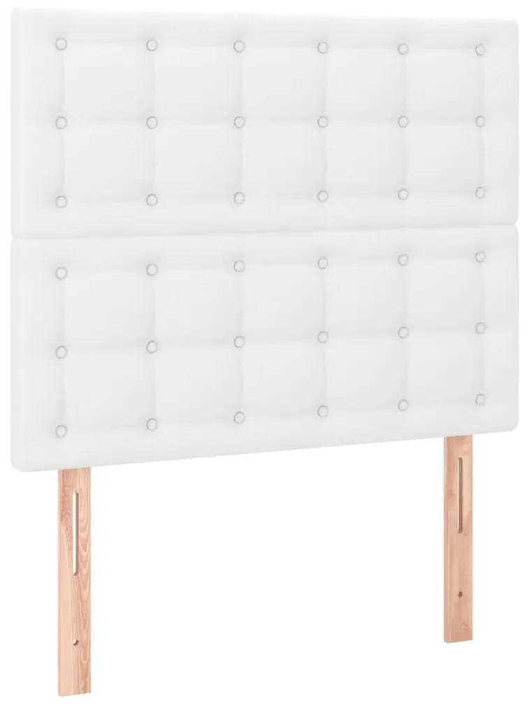 Tablii de pat, 2 buc, alb, 90x5x78 88 cm, piele ecologica 2, Alb, 90 x 5 x 118 128 cm