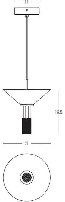 Pendul LED design modern decorativ Newy aurie