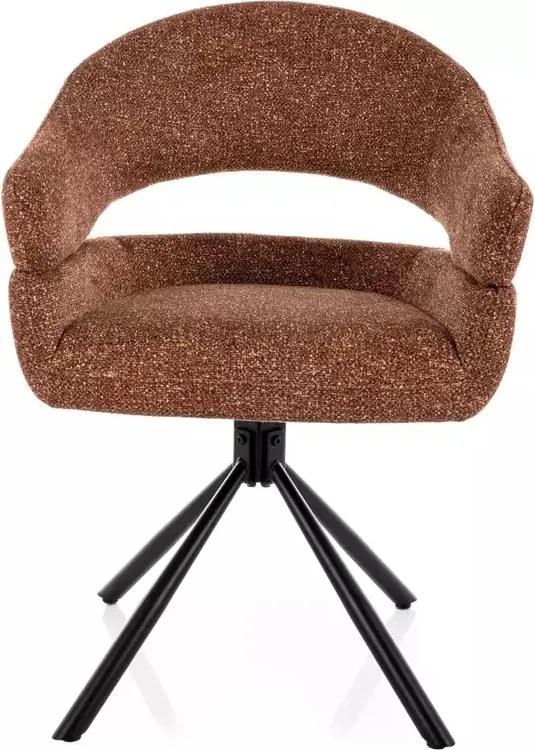 Scaun tapițat Borgo camel 35 / negru mat