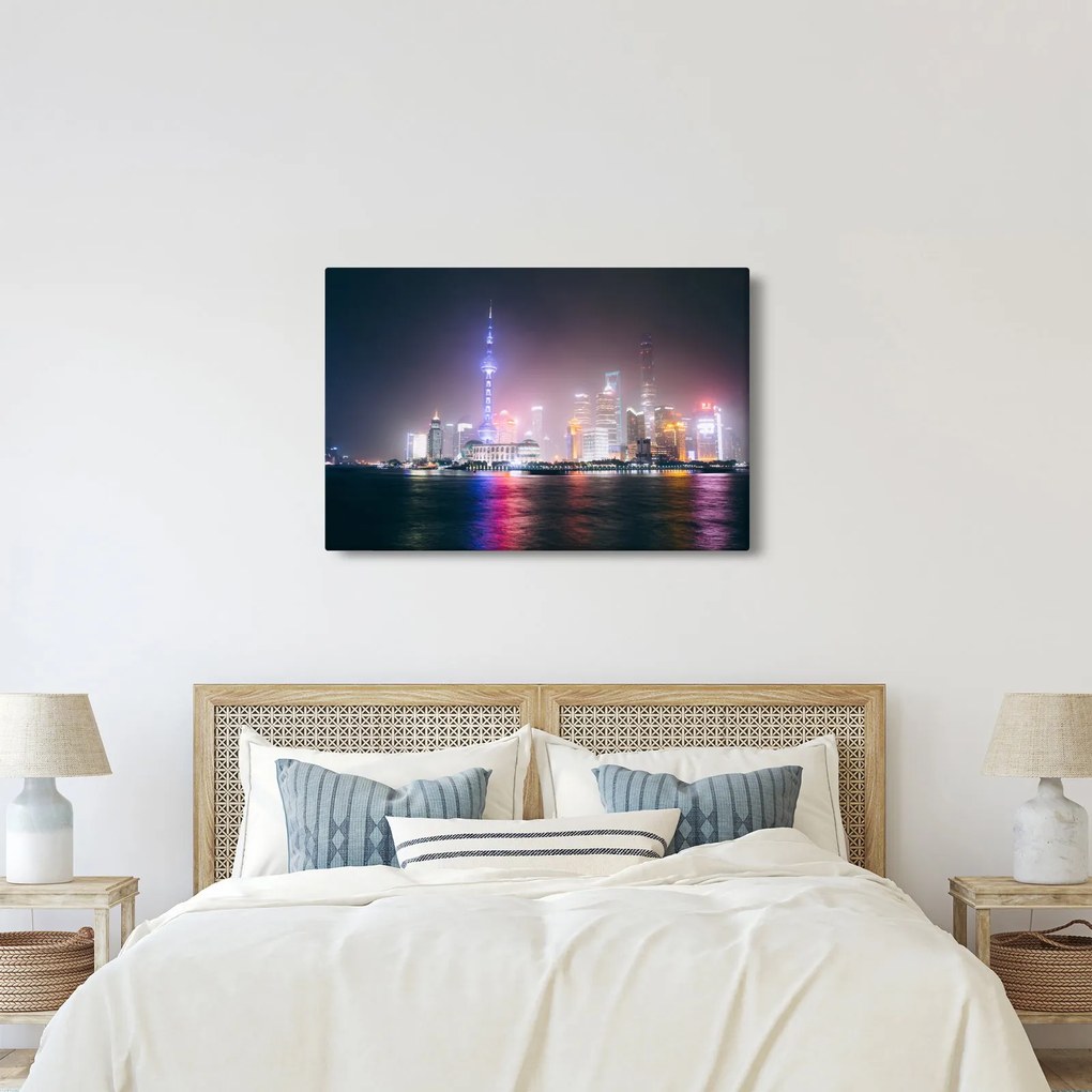 Tabloul Shangai nocturn (90x60 cm)