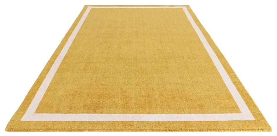 Covor galben ocru handmade din lână 160x230 cm Albi – Asiatic Carpets