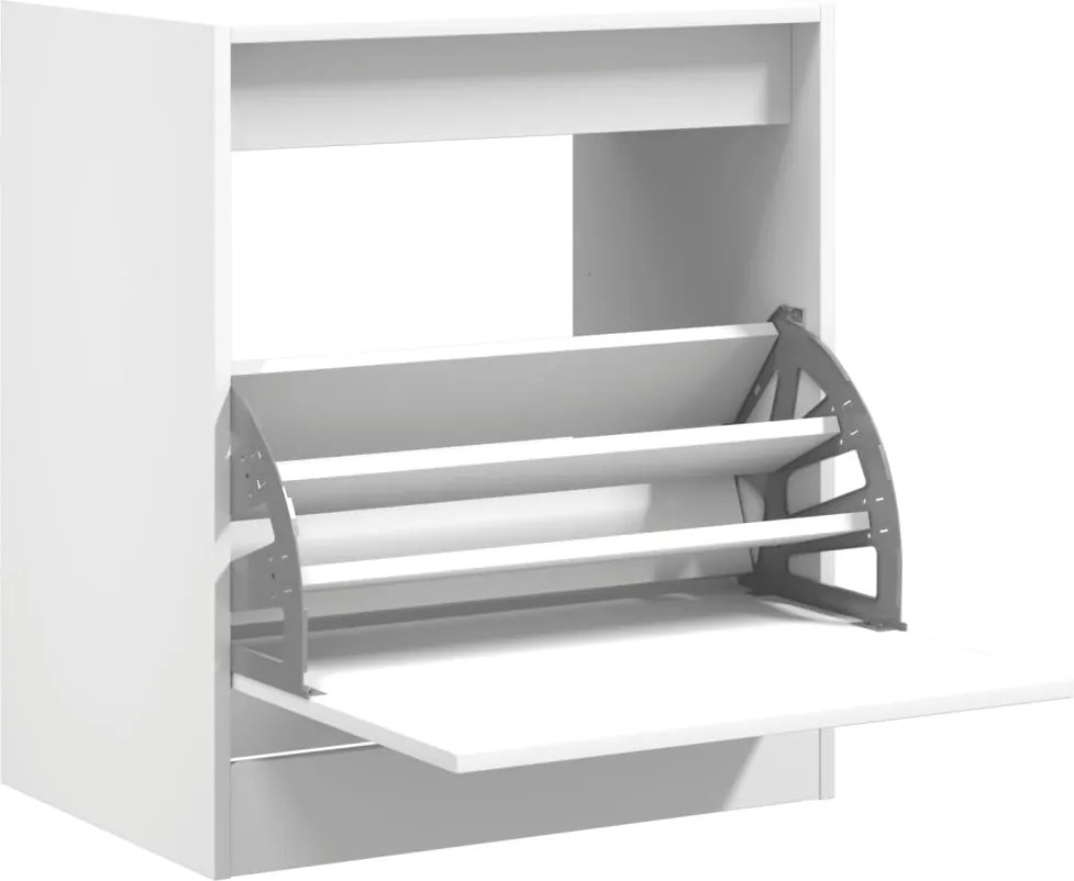 vidaXL Pantofar, alb, 60x42x69 cm, lemn prelucrat