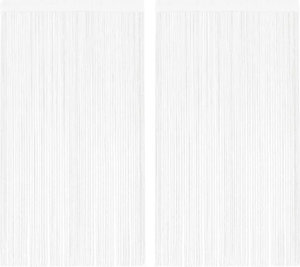 vidaXL Draperii cu franjuri, 2 buc., 140 x 250 cm, alb