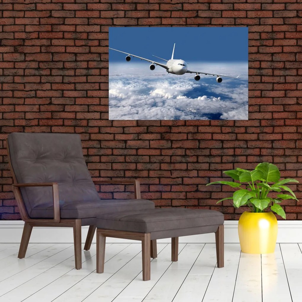 Tablou - Avion în nori (90x60 cm)