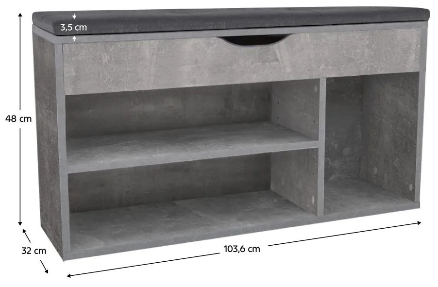 Pantofar (dulap pantofi) Filesas (beton + negru) . 1116341