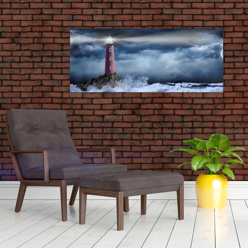 Tablou - Far pe stâncă (120x50 cm)