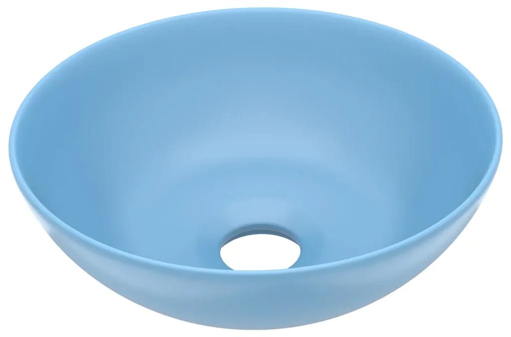 Chiuveta pentru baie, albastru deschis, ceramica, rotund Albastru deschis