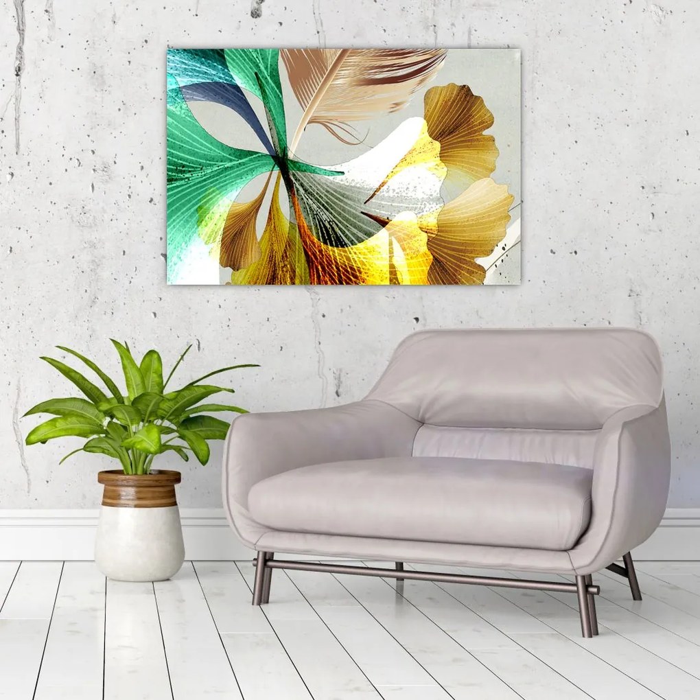 Tablou - Frunze cu pană (90x60 cm)