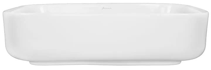 Lavoar pe blat alb lucios 49 cm, dreptunghiular, Fluminia Arno