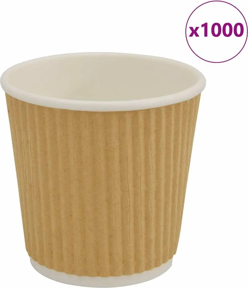 vidaXL Cești de cafea din hârtie 1000 buc 4oz 100ml maro