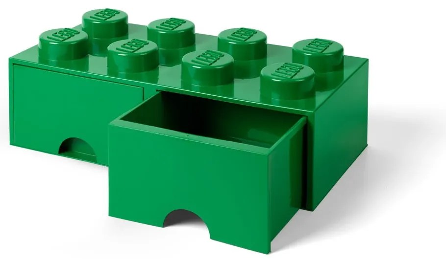 Cutie depozitare cu 2 compartimente LEGO®, verde