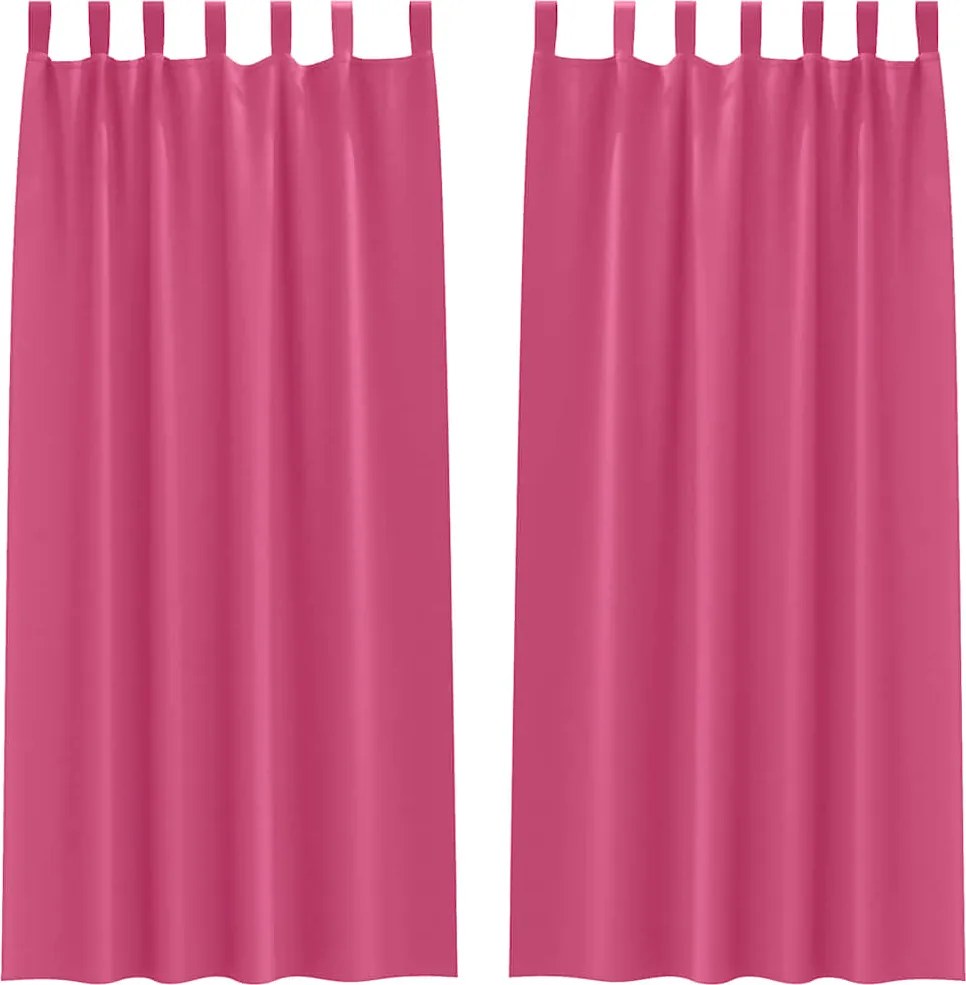 vidaXL Perdele Opaque cu Inel 2 pcs Roz Aprins 260 x 140 cm Poliester