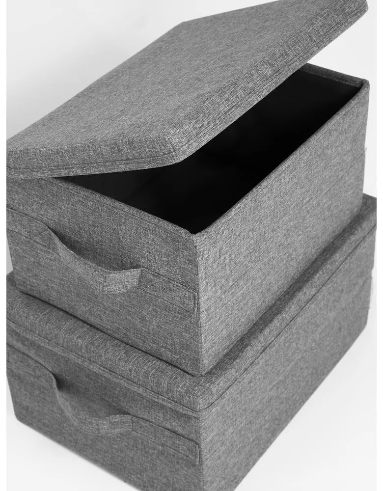 Cutie de depozitare gri din material textil cu capac 45x34x25 cm Soft Storage – Bigso