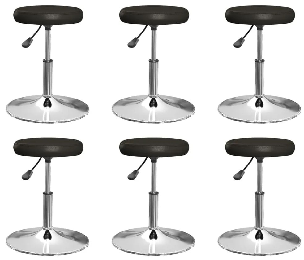 vidaXL Scaune de sufragerie, 6 buc., negru, piele ecologică