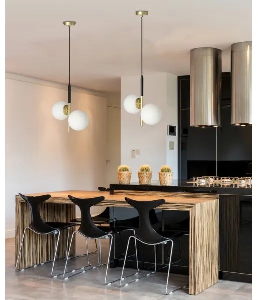 Lustră pe cablu DUO 2xE14/40W/230V aurie/neagră