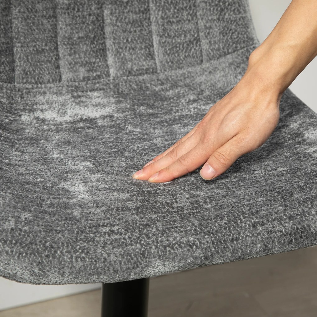 HOMCOM Scaun de bar modern, set de 2 scaune rotative cu spătar, reglabil pe înălțime, cu suport pentru picioare, tapițat, Gri închis | Aosom Romania