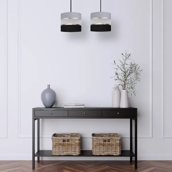 Lustră pe cablu HELEN 2xE27/15W/230V neagră/gri/argintie