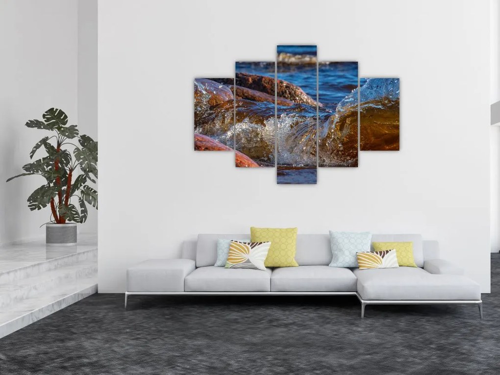 Tablou detailat - apa între pietre (150x105 cm)