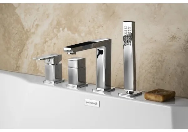 Sapho Baterie pentru cadă TURSI, montaj pe 4 găuri, crom lucios