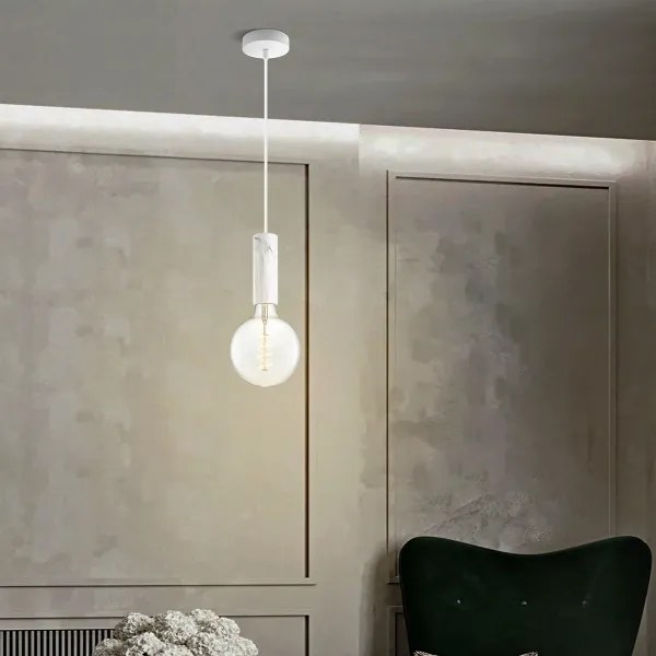 Lustră pe cablu SAGA 1xE27/40W/230V marmură