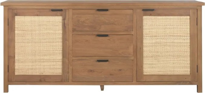 Bufet din lemn de tec si rattan " Boho Tec "