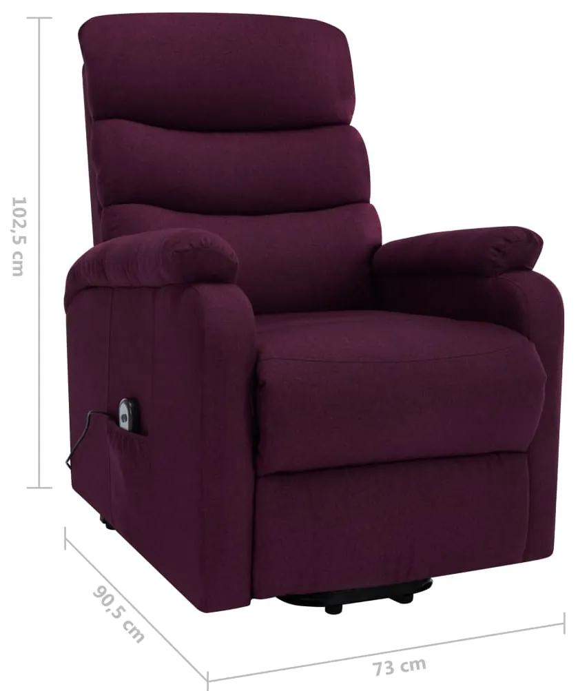 Fotoliu masaj cu ridicare verticala, violet, material textil 1, Violet