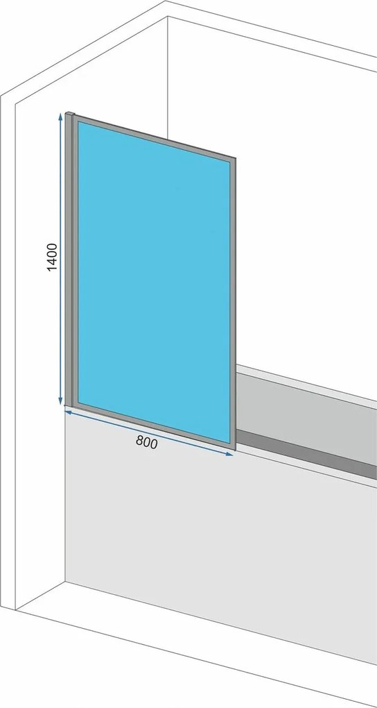 Paravan de baie Rea Elegant cupru periat 80