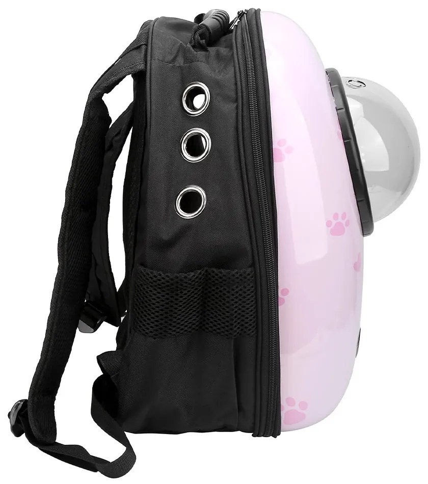 Rucsac pentru transportul animalelor de companie, roz cu model pisicuță