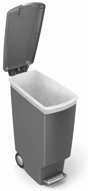 Cos pedala ingust 40 l, plastic gri, gri