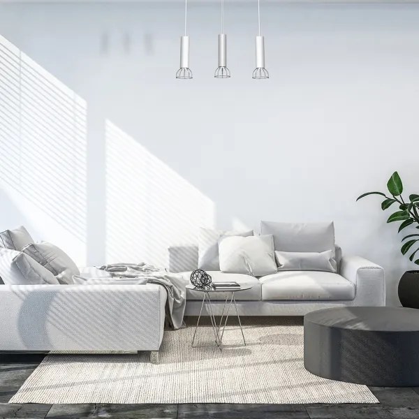 Lustră pe cablu DANTE 3xGU10/25W/230V albă/crom lucios