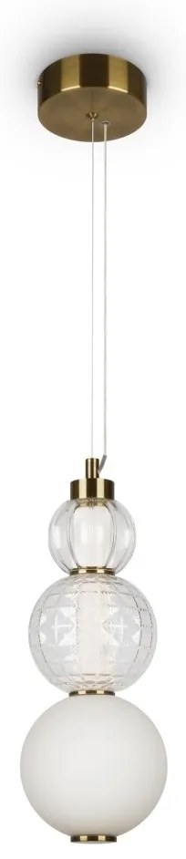 Pendul LED design modern Collar auriu, transparent, alb