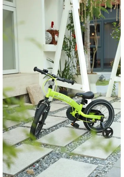 QPlay MINIBY 3în1 bicicletă copii 14" verde
