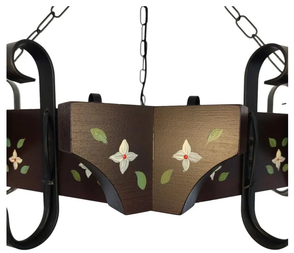 Candelabru fabricat manual din lemn pictat Queen 6L