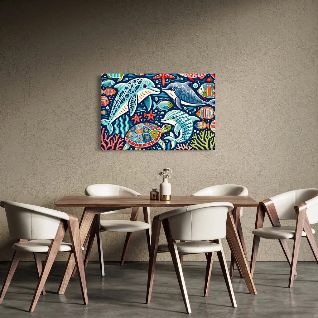 Tablou – Animale acvatice desenate (90x60 cm)