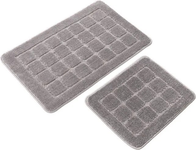 Covorașe de baie gri 2 buc. 50x80 cm Kareli – Foutastic