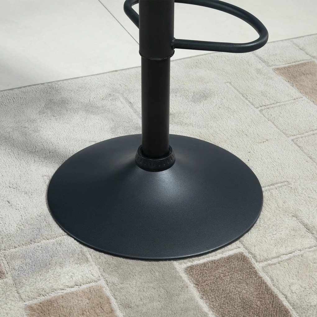 HOMCOM Scaun Bar, 2 piese, cu Înălțime Reglabilă, Bază Metalică cu pad-urile antiderapante, 46x48x83-104 cm, Verde | Aosom Romania