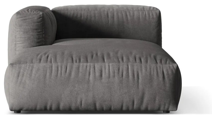 Modul pentru canapea modulară gri cu tapițerie din catifea (cu colț pe partea stângă) Martina – Micadoni