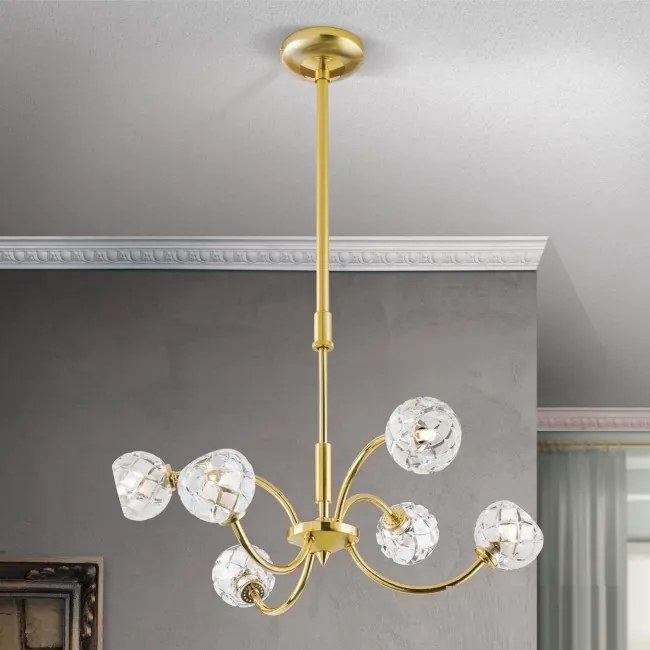 Lustra reglabila design modern de lux Maderno 6L aurie