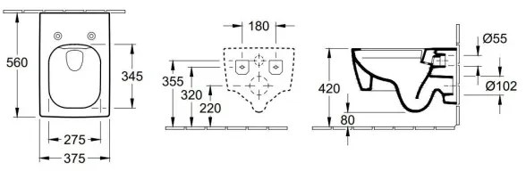 Villeroy & Boch 4633R001 - Vas WC suspendat MEMENTO ceramică/albă