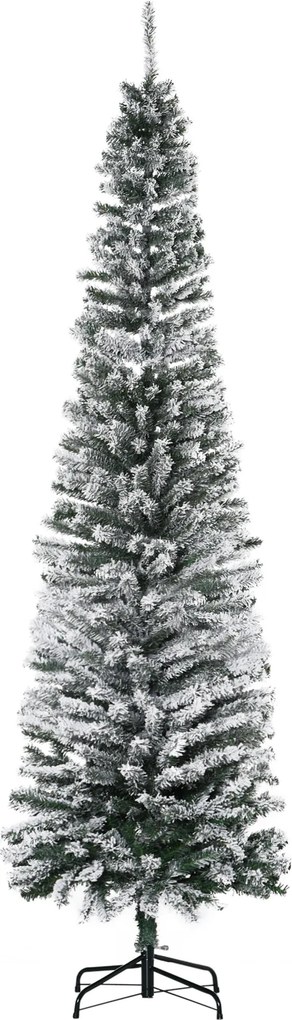 HOMCOM Brad de Crăciun Înzăpezit cu 738 de Ramuri și Bază din Oțel Ø68x225 cm | Aosom Romania