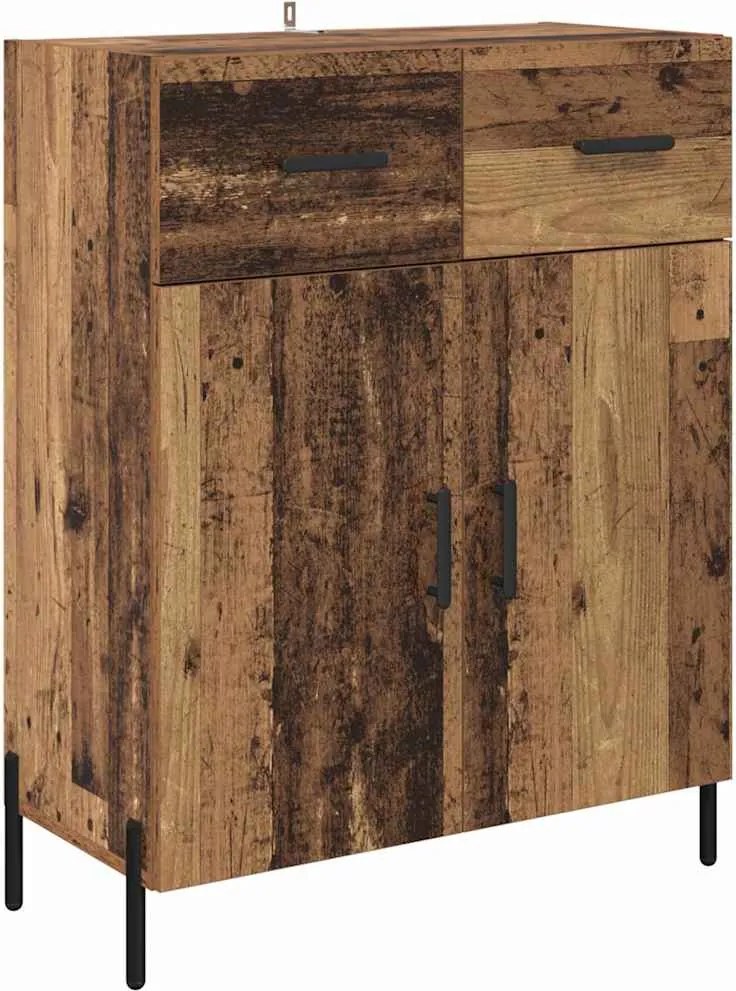 vidaXL Bufet cu sertar Lemn Vechi 69,5 x 34 x 90 cm Lemn compozit