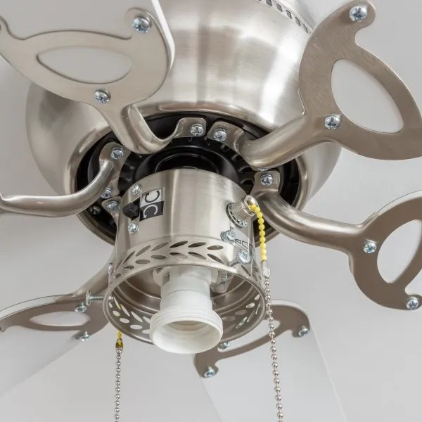 Ventilator de tavan ZEVENTI GALDANA 1xE27/60W/230V gri/alb