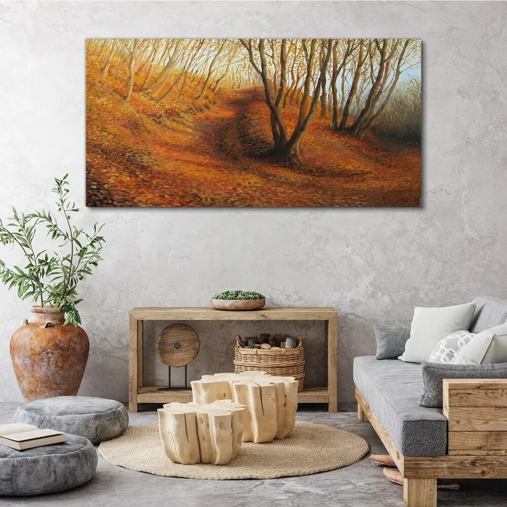 Tablou canvas frunze de pădure de toamnă
