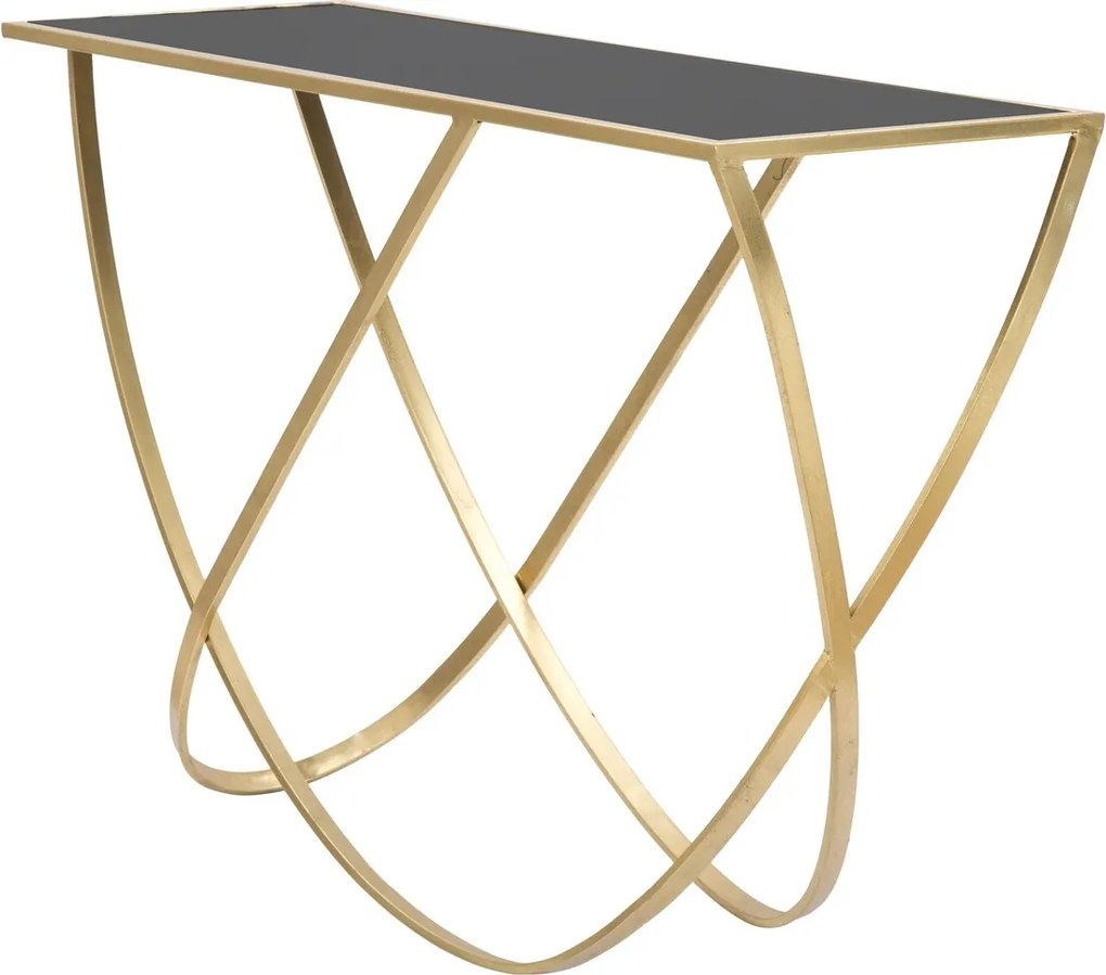 Consola Ring, Mauro Ferretti, 120x40x79 cm, fier, negru/auriu