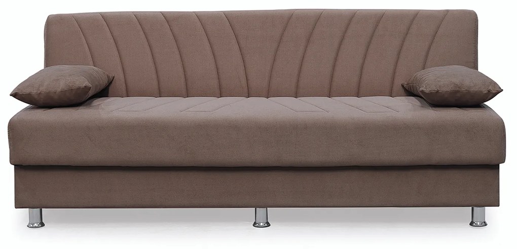 Canapea VALERIA extensibila, 3 locuri, cu arcuri si lada depozitare, cappuccino, 190x82x83 cm