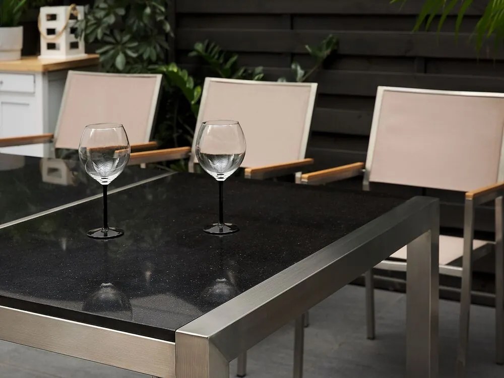 Set de masă pentru grădină Grosso (bej) (scaune bej) (pentru 8 persoane) (piatră). 1011654