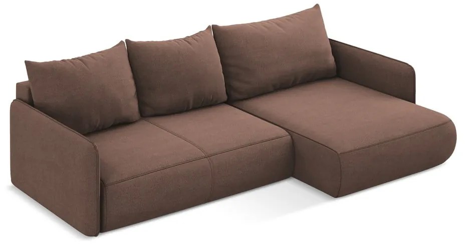 Colțar roz extensibil/cu spațiu de depozitare (cu colț pe partea dreaptă) Nanea – Makamii