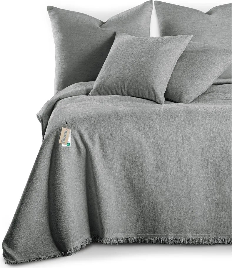 Cuvertură gri din janilie 220x240 cm Talo – Filumi