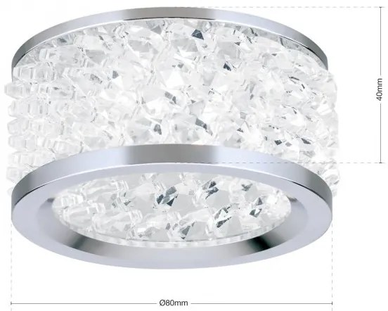 Spot incastrabil dimabil, cristal K10 Korb crom Str 10-461 chrom/EBL OR