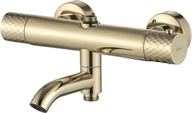 Coloana de dus cu termostat Lungo Diamond auriu